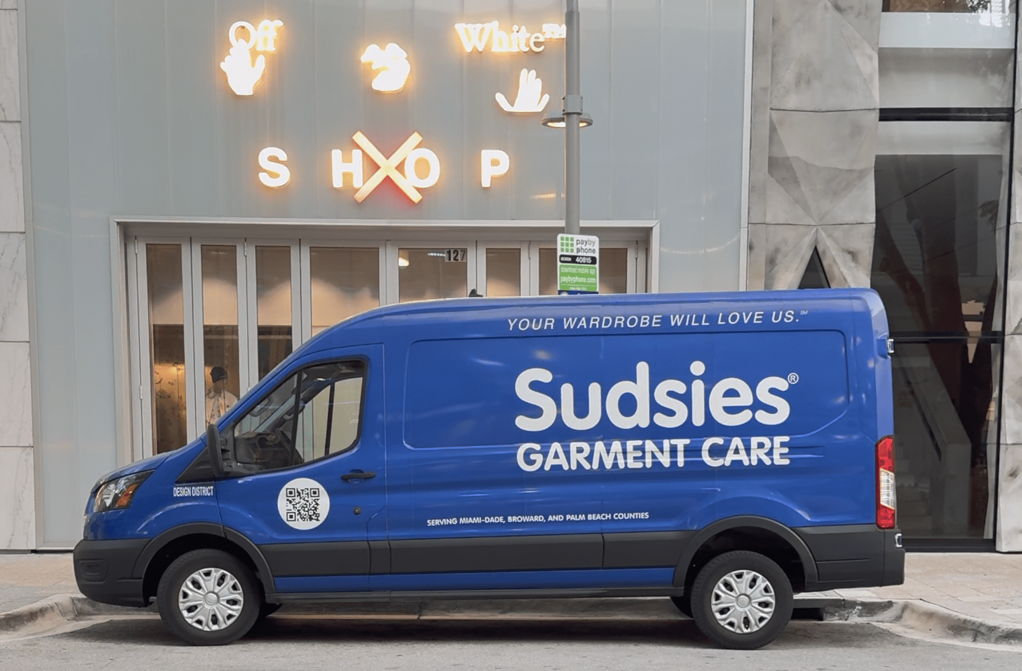 Sudsies garment care delivery van